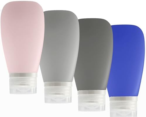 Travel Bottles for Toiletries, TSA Approved 3oz Leak Proof Silicone Refillable by Lyob