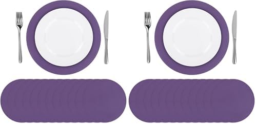 SHACOS 100 PCS Round Paper Placemats 13 inch Disposable Paper Place Mats by SHACOS