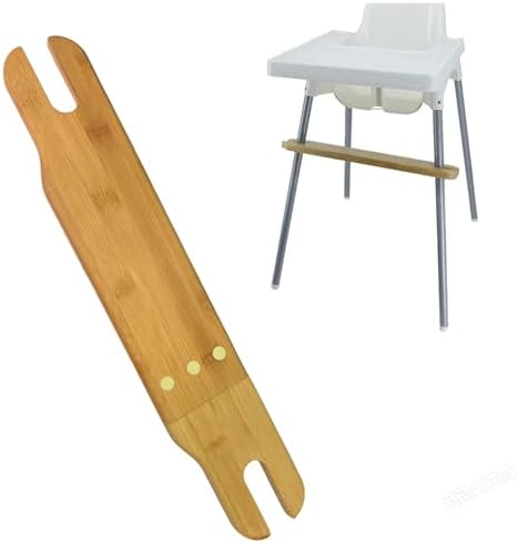 High Chair Footrest, Non-Slip Adjustable Natural Bamboo Wooden Footrest - Image 2