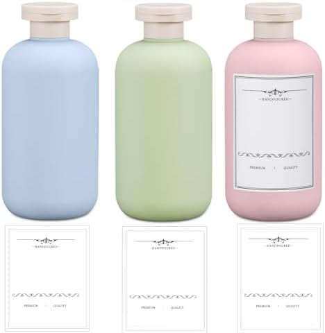 3 PACK Travel Shampoo Bottle, Empty Plastic Squeeze Bottles 6.8oz by UMETASS