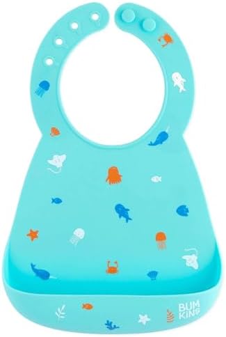 Bumkins Bibs, Silicone Pocket for Babies, Baby Bib for Girl or Boy, for 6-24 by Bumkins