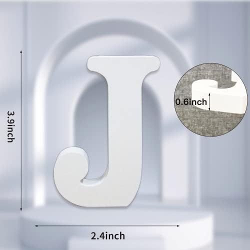 AOCEAN 4 Inch White Wood Letters Unfinished Wood Letter - Image 2