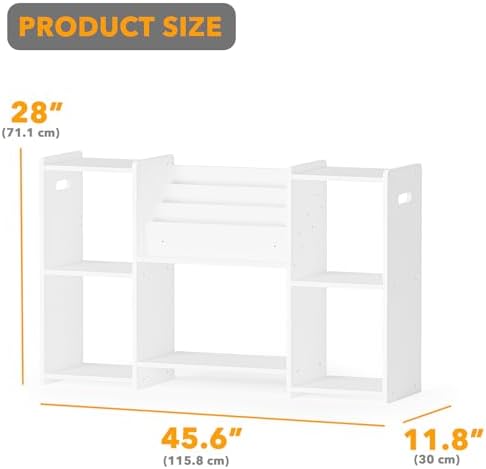 SpaceAid 6-in-1 Bookshelf Storage Organizer, Montessori Bookcase - Image 2