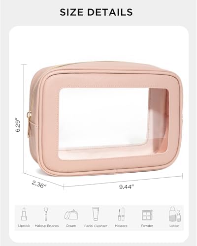 Clear Makeup Bag for Women, Waterproof Travel Clear Makeup Pouch Small Toiletry - Image 4