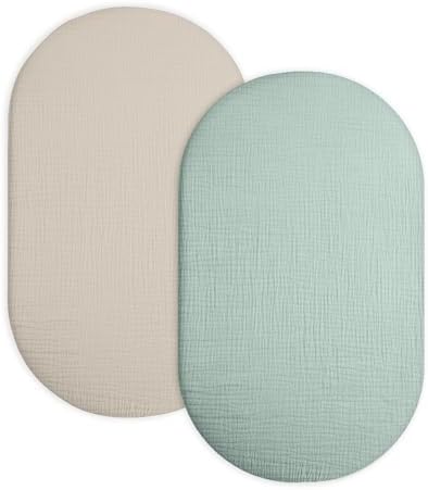 Muslin Bassinet Sheets 2 Pack by Meowcards