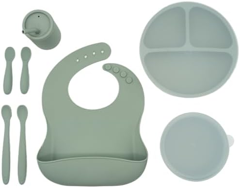 WeeSprout Baby Led Weaning Bundle, Silicone Suction Bowl, Bib & Cup, Develops by WeeSprout