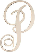 Cursive Wooden Letters P for Wall Decor Large Wood Monogram Letters 14 Inch by Focal20Craft