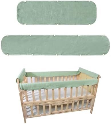 4pcs Rails Protections Cover Thick Cotton Crib Rails Protectors Adjustable - Image 2