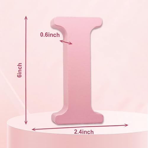 AOCEAN 6 Inch Pink Wood Letters Unfinished Wooden Letters - Image 2