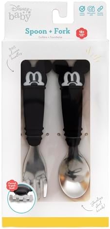 Bumkins Disney Toddler Utensils, Kids Size Fork and Spoon Set, Silicone and - Image 6
