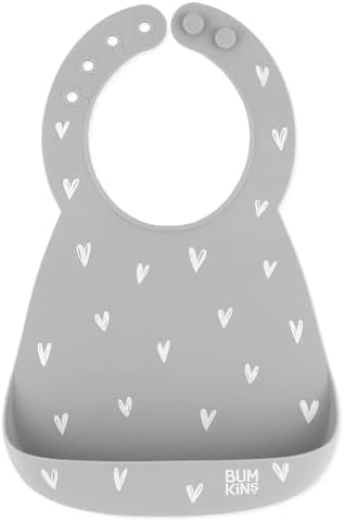 Bumkins Bibs, Silicone Pocket for Babies, Baby Bib for Girl or Boy, for 6-24 by Bumkins