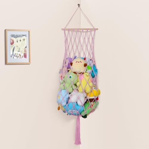 68 Inch Stuffed Animal Storage Hammock Corner Plushie Net by iHansee