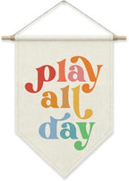 Play All Day Wall Hanging Banner, Boho Kids Playroom Decor by SHIEL-EVEN