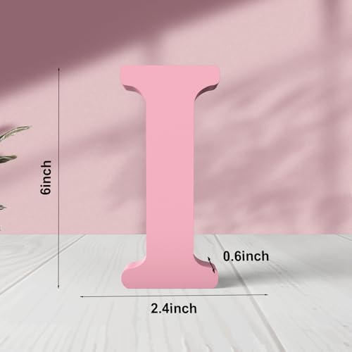 6 Inch Pink Wood Letters Unfinished Wood Letters - Image 2