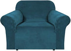 H.VERSAILTEX Stretch Velvet Armchair Cover Couch Covers 1 Cushion Chair by HVERSAILTEX