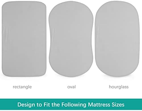 2 Pack Bassinet Sheets Fitted Waterproof Grey & Pink - Image 4