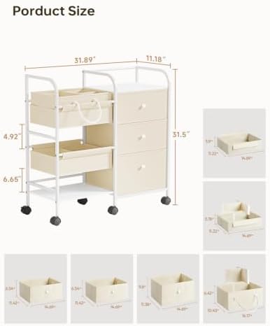 2in1 Baby Diaper Caddy Organizer and Storage Cart - Image 2