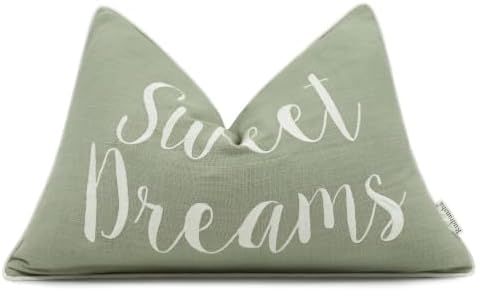 Rudransha Sweet Dreams Embroidered 12x18 Lumbar Pillow Cover, Light Green by Rudransha