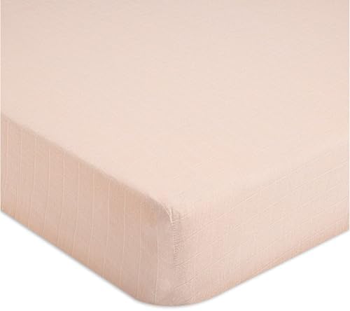 Crane Baby Cotton Sateen Fitted Sheet, Desert Rose, Soft Cotton Crib Sheets by CraneBaby