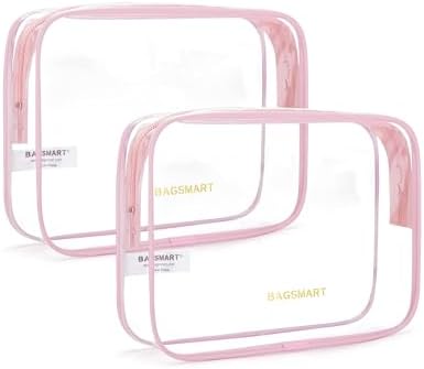 BAGSMART Clear Toiletry Bag 2-Pack TSA Approved Water-Repellent by BAGSMART