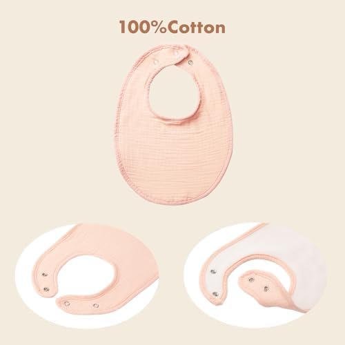 8-Pack Muslin Baby Bibs for Drooling and Teething - Image 5