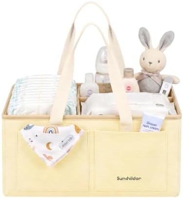 Large Canvas Baby Diaper Caddy Organizer by Sunchildor