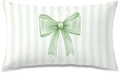 Sage Green Bow Pillow Covers 12x20, Coquette Room Decor, Preppy Pastel Green by Unknown