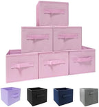 EBIGIC Pink Bins 9.0"x7.5"x7.5" Small Size Fabirc Foldable Closet Toy Organizer by EBIGIC