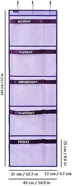Weekly Kids Clothes Organizer Day of Week School Clothing Storage Monday to - Image 6