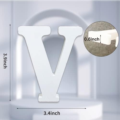 AOCEAN 4 Inch White Wood Letters Unfinished Wood Letter - Image 2