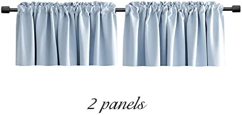 DONREN Light Blue Cerulean Window Curtain Valances - Image 7