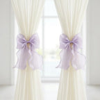 2 Pack French Lace Bow Curtain Tiebacks by GAJILON