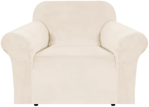 H.VERSAILTEX Stretch Velvet Armchair Cover Couch Covers 1 Cushion Chair by HVERSAILTEX