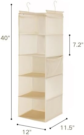 MAX Houser 5 Tier Hanging Closet Organizer - Image 3