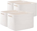 OIAHOMY 4 Pack Storage Baskets for Organizing 24L Cube Storage Bins White by MasterofSpaceOptimization