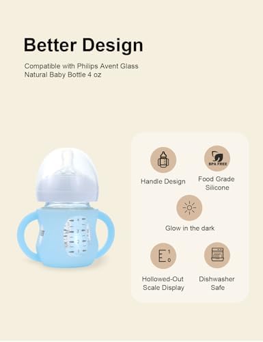 4-Pack Silicone Sleeves for Philips Avent Glass Bottles 4 oz - Image 3