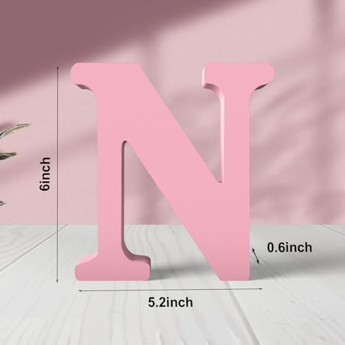 6 Inch Pink Wood Letters Unfinished Wood Letters - Image 2