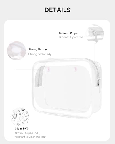 LETGO 4 PCS Clear Insert Bag for Bogg Bag, Beach Makeup Bag for Women - Image 3