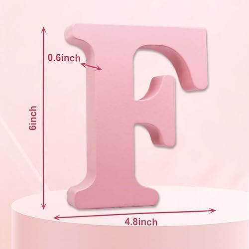 AOCEAN 6 Inch Pink Wood Letters Unfinished Wooden Letters - Image 2