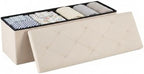 DUMOS 43 Inch Folding Storage Ottoman Bench, Large Ottoman by DumosLifestyle