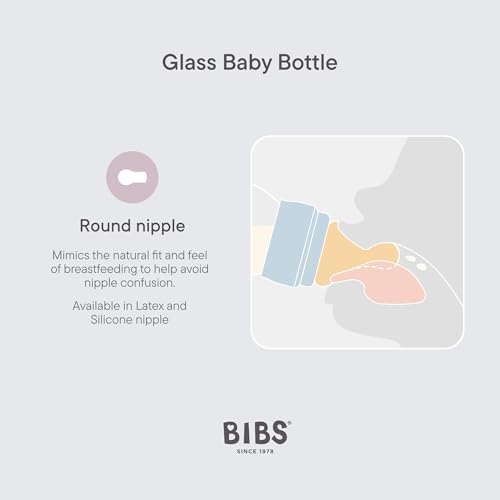 BIBS Glass Baby Bottle, 120 ml, Silicone Nipple - Image 5