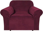 H.VERSAILTEX Stretch Velvet Armchair Cover Couch Covers 1 Cushion Chair by HVERSAILTEX