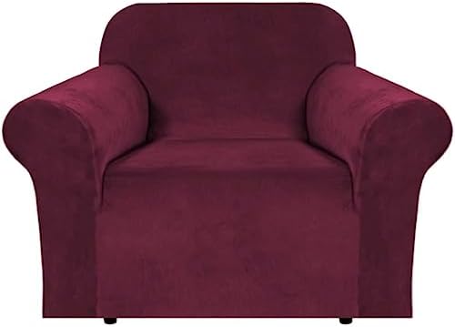 H.VERSAILTEX Stretch Velvet Armchair Cover Couch Covers 1 Cushion Chair by HVERSAILTEX