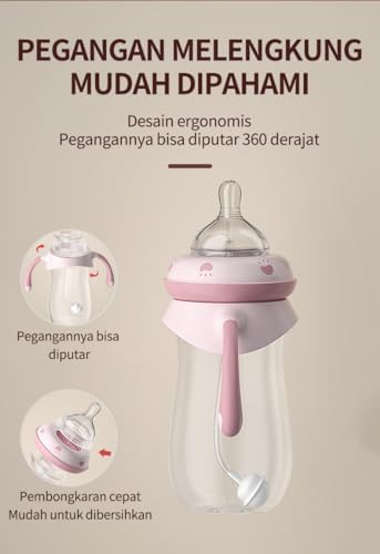 Oberni Baby Bottles, Weighted Straw Toddler Milk Bottles - Image 5