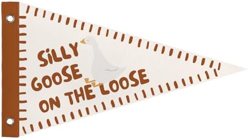Silly Goose On the Loose Banner Felt Pennant Goose Nursery Decor by Unknown