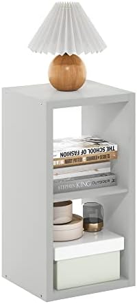 Furinno Cubicle Open Back Decorative Cube Storage Organizer, Light Grey by Furinno-FitsYourSpaceFitsYourBudget