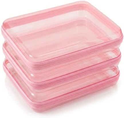 CoiiJoii 3PCS Large Clear Hard Shell Zippered Case, Diaper Bag Organizing by CoiiJoii