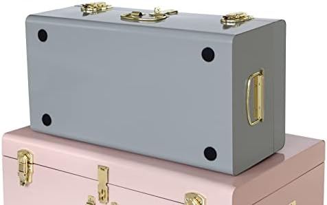 Vixdonos Decorative Metal Box Storage Trunks Set of 2 College Dorm Chest - Image 4