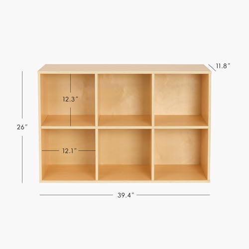OOOK 6 Cube Storage Organizer, Double-Use Montessori Bookshelf Toy Storage - Image 3