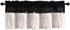 Lush Decor Linen Button Farmhouse Valance Curtians 52"W x 18"L Black & White - Image 7